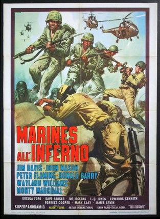 a movie poster of soldiers fighting with guns