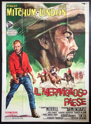 a movie poster with a man and horses