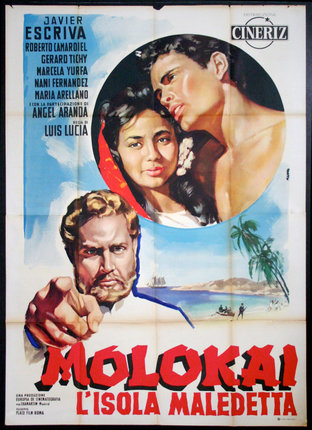 a movie poster with a man pointing at a woman