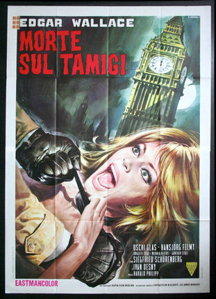 a movie poster of a woman biting a black pipe