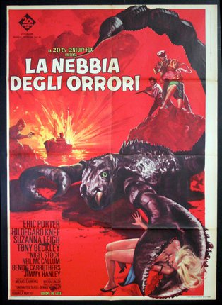 a movie poster with a woman and a black monster
