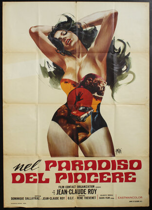 a poster of a woman in a swimsuit