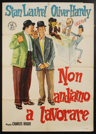 movie poster with two men in bowler hats.