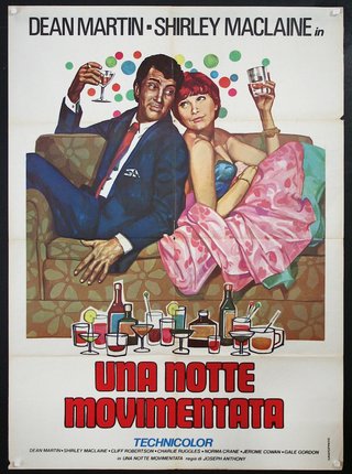 a poster of a man and woman sitting on a couch
