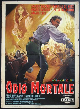 a movie poster of a man in a pirate garment