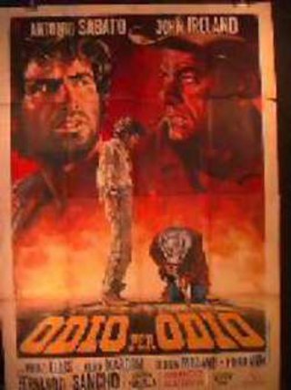 a movie poster of a man standing on fire