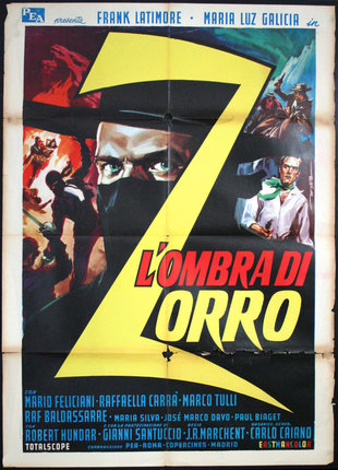 a movie poster with a mask and a hat