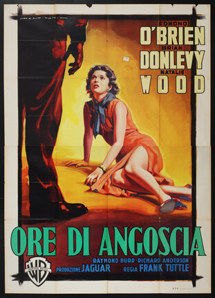a movie poster of a woman on the floor looking up a a man who is turned away from us. Only his legs and an arm are in the frame.