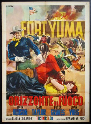 a movie poster with a man shooting a woman