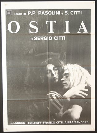 a poster of two men hugging
