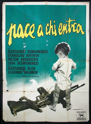a poster of a child with a gun