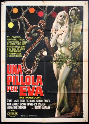a movie poster of a woman and a snake
