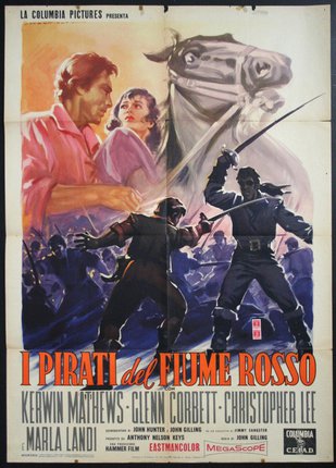 a movie poster of a man and woman fighting with swords