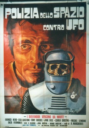 a poster of a man and a robot