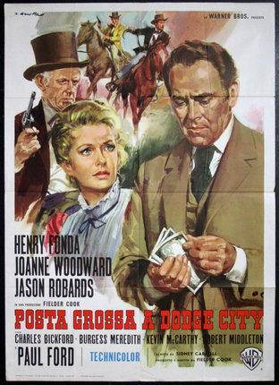 a movie poster of a man holding money and a woman holding money
