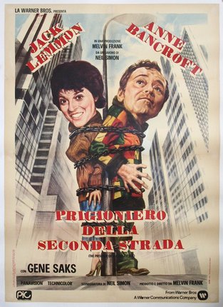 a movie poster of a man and woman tied to a pole