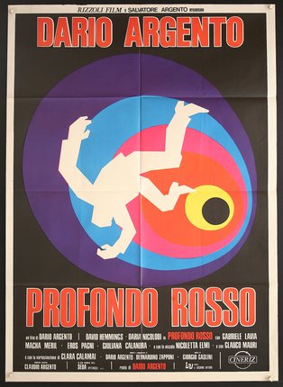 a poster of a man falling into a circle