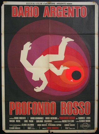 a poster with a person falling into the center of a circle