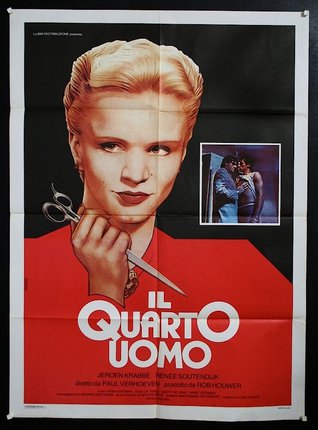 a movie poster of a woman holding scissors
