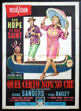 a movie poster with a couple of people in a canoe