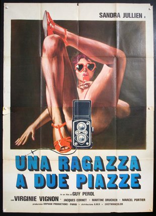 a poster of a woman with a camera