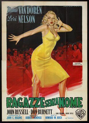 a poster of a woman in a yellow dress