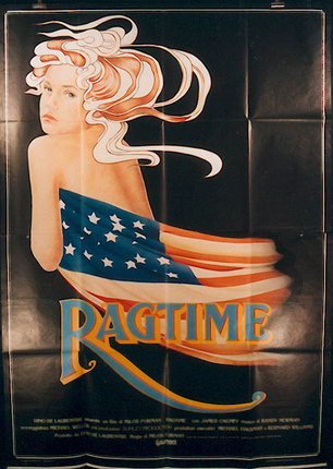 a poster of a woman wrapped in a flag