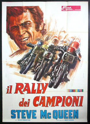 a poster of a man on motorcycles