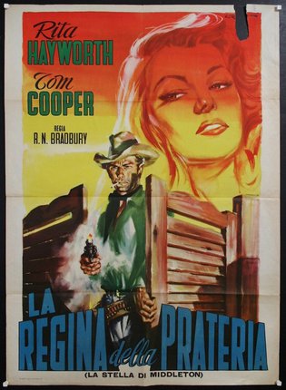 a movie poster with a cowboy and a woman holding a gun