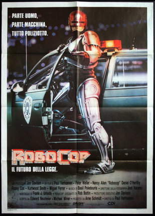 a poster of a robot on a car