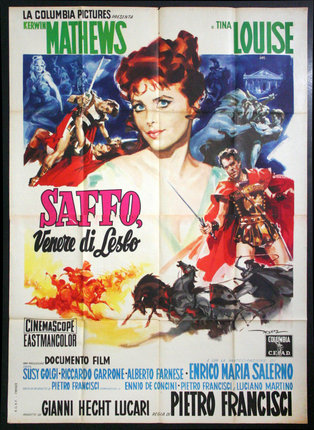 a movie poster with a woman and a man on horses