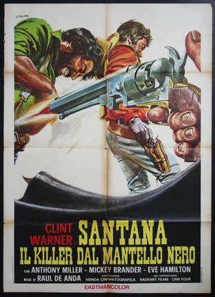 a movie poster of two men shooting a gun