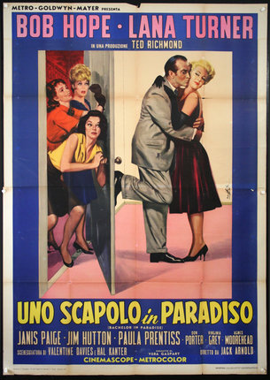 a poster of a man kissing a woman