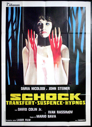 a movie poster of a woman with red hands