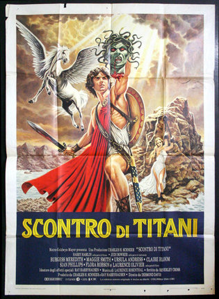 a movie poster of a man holding a sword and a horse