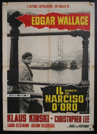 a movie poster of a man standing on a railing