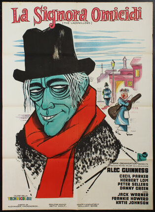 a poster of a man with a hat and scarf