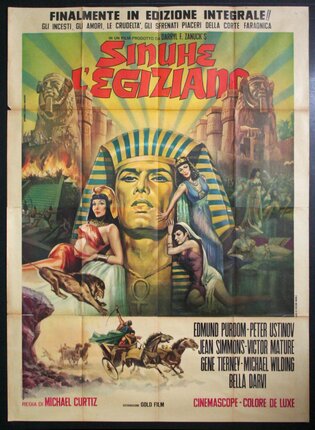 a movie poster with a man in a tutankhamun