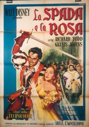 a movie poster with a man and a woman holding a sword