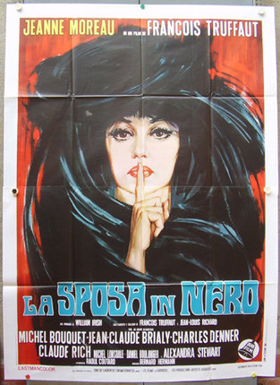 a poster of a woman with a finger on her lips