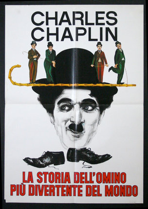a poster of a man with a hat and a mustache
