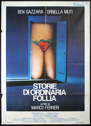 a poster of a woman with a rose on her butt