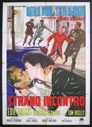 a movie poster with a man kissing a woman