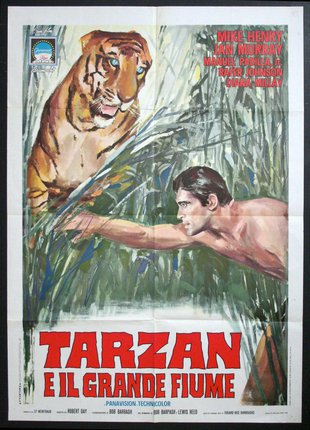 a poster of a man and a tiger