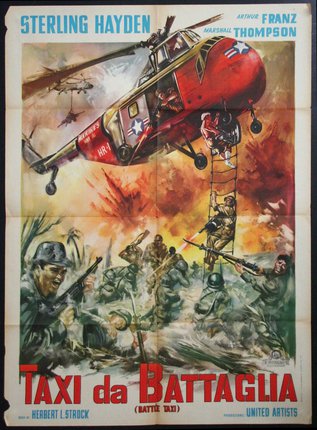 a poster of a helicopter and soldiers