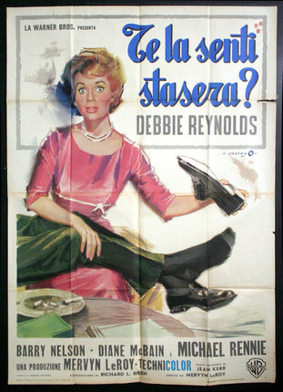 a poster of a woman holding a shoe