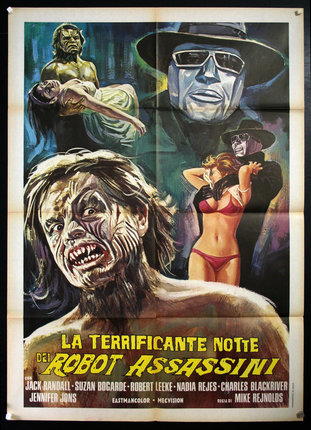 a movie poster with a zombie and a man in a garment