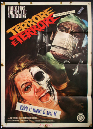 a movie poster with a woman and a man in a mask