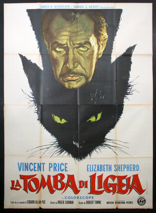 a poster of a man and a cat