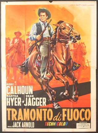 a movie poster with a cowboy riding a horse